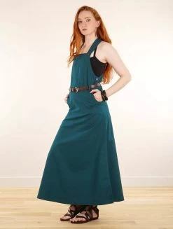 Robe Salopette Longue "Milhana", Bleu Pétrole Foncé -Magasin De Vêtements Pour Femmes robe salopette longue milhana bleu petrole fonce p image 340564 grande