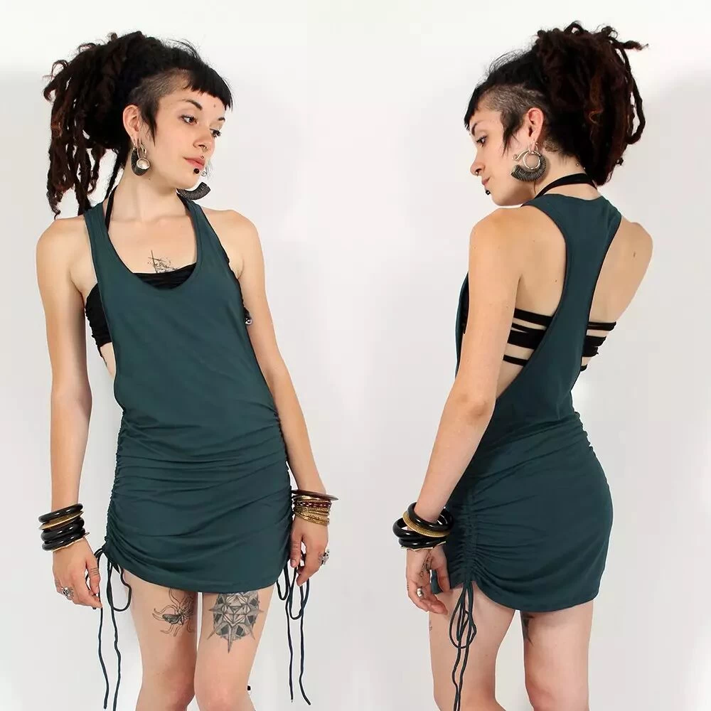 Robe Sans Manches Dos Nageur "Ubud", Bleu Pétrole 5 Robe Sans Manches Dos Nageur "Ubud", Bleu Pétrole – Image 5