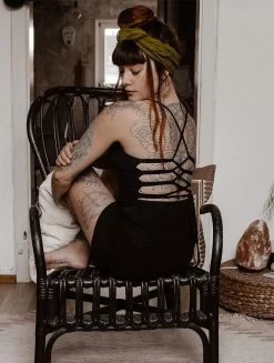 Robe Courte Dos Nu "Sunee", Noir