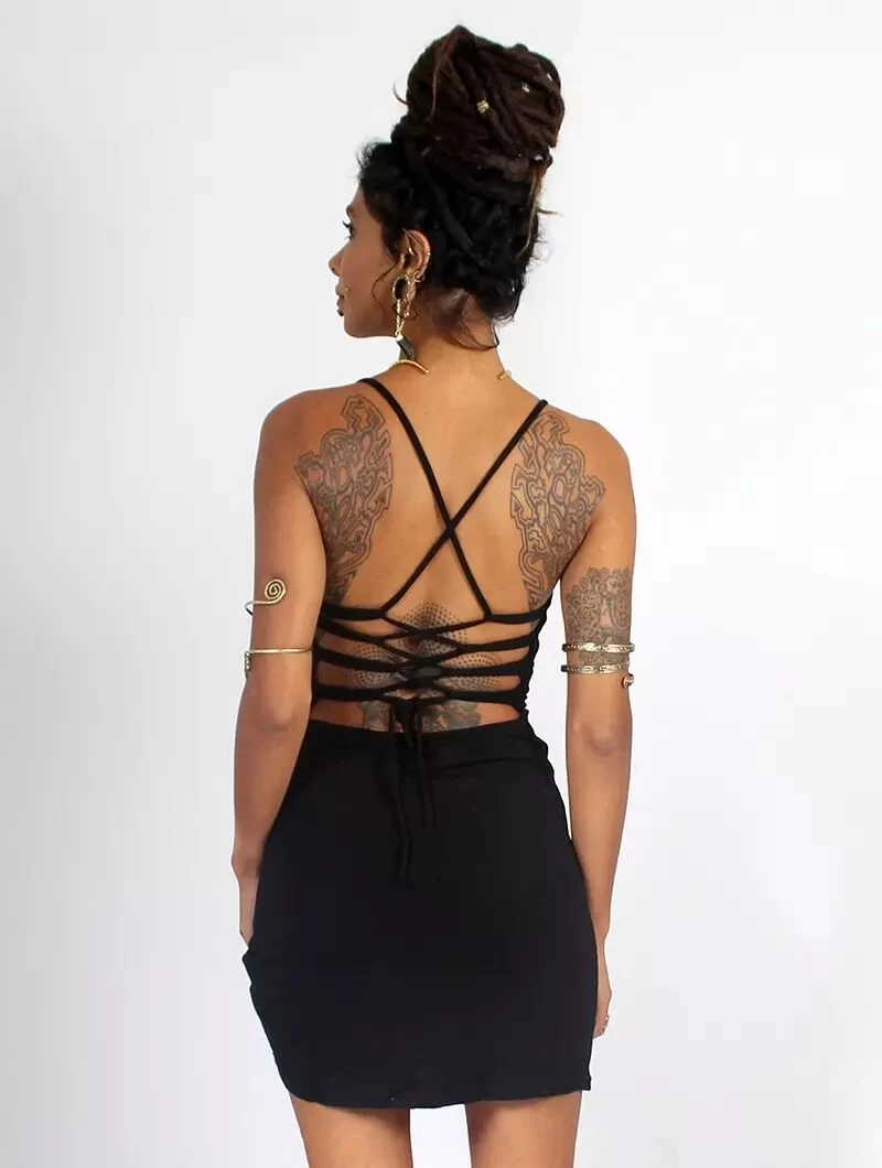 Robe Courte Dos Nu "Sunee", Noir 3 Robe Courte Dos Nu "Sunee", Noir – Image 3