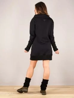 Robe Sweat à Gros Col "Suyana", Noir -Magasin De Vêtements Pour Femmes robe sweat a gros col suyana noir p image 336033 grande