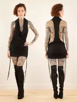 Robe-tunique "Raikhik", Noir