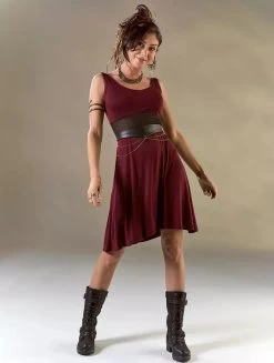 Robe Courte Sans Manches "Wakäa", Bordeaux
