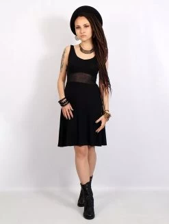 Robe Courte Sans Manches "Wakäa", Noir