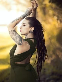 Robe Longue Infinity "Wakiza", Vert Kaki -Magasin De Vêtements Pour Femmes robe wakiza vert kaki p image 331062 grande