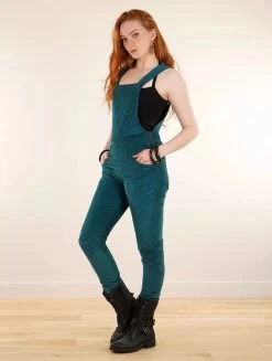 Salopette Velours Côtelé "Arawat", Bleu Pétrole