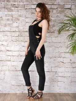 Salopette Velours Côtelé "Arawat", Noir