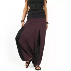 Sarouel Unisexe "Aslesha", Prune Et Noir