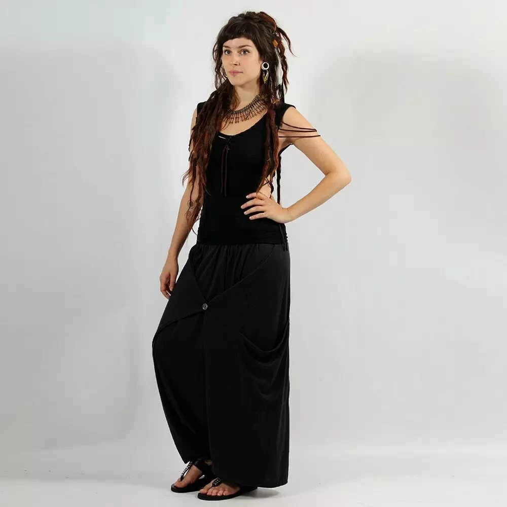 Sarouel Unisexe "Anju", Noir 3 Sarouel Unisexe "Anju", Noir – Image 3