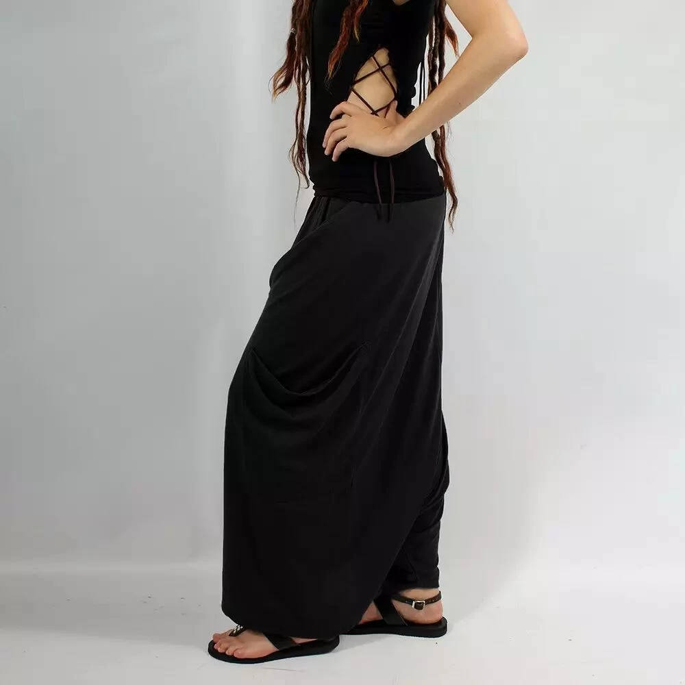 Sarouel Unisexe "Anju", Noir 2 Sarouel Unisexe "Anju", Noir – Image 2