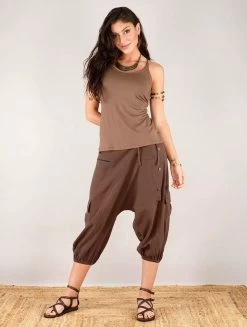 Sarouel Court "Mei", Marron -Magasin De Vêtements Pour Femmes sarouel mei marron p image 331924 grande