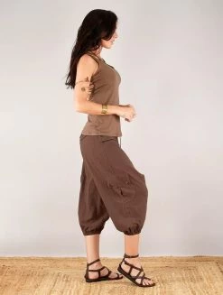 Sarouel Court "Mei", Marron -Magasin De Vêtements Pour Femmes sarouel mei marron p image 331925 grande