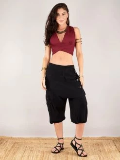 Sarouel Court "Mei", Noir -Magasin De Vêtements Pour Femmes sarouel mei noir p image 331918 grande