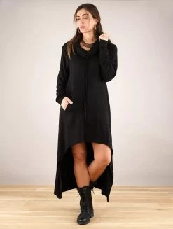 Pull Oversize à Capuche "Isaya", Noir -Magasin De Vêtements Pour Femmes sweat fin oversize a capuche isaya noir p image 335377 grande