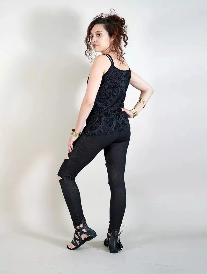 Top à Bretelles Imprimé "Ciryandil Africa", Noir 4 Top à Bretelles Imprimé "Ciryandil Africa", Noir – Image 4