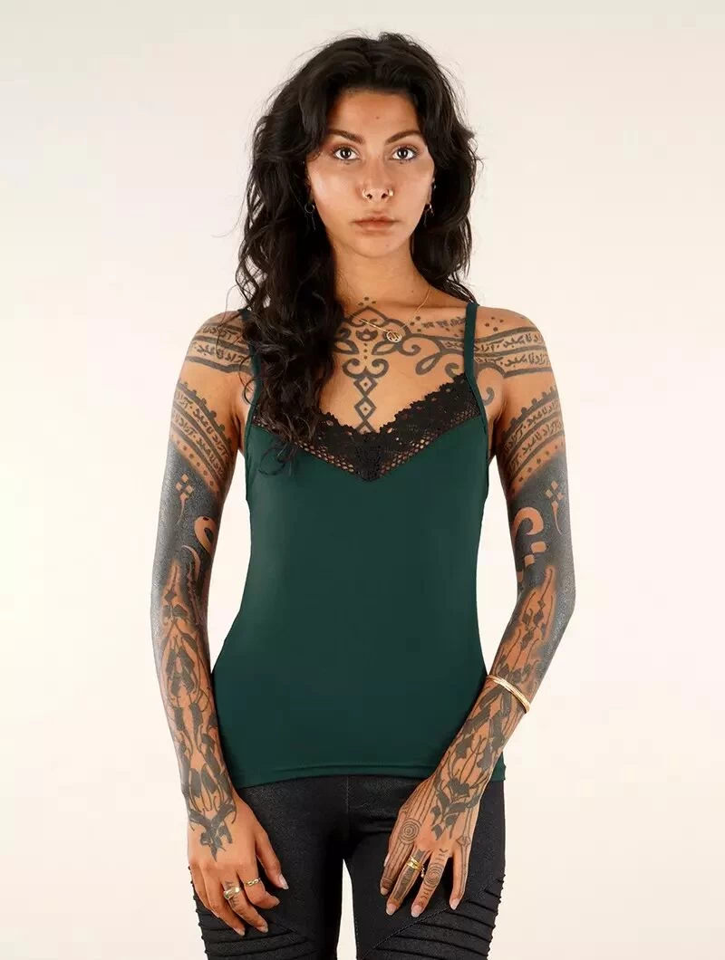 Top à Bretelles "Crystal", Bleu Pétrole 1 Top à Bretelles "Crystal", Bleu Pétrole