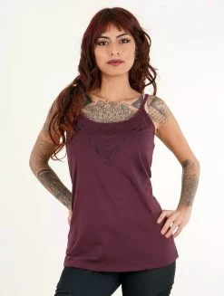 Top à Bretelles Imprimé "Ciryandil Zohraa", Bordeaux