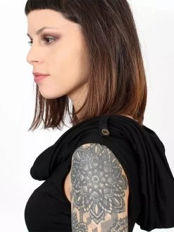 Top à Capuche "Chryzz", Noir -Magasin De Vêtements Pour Femmes top a capuche chryzz noir p image 338089 grande