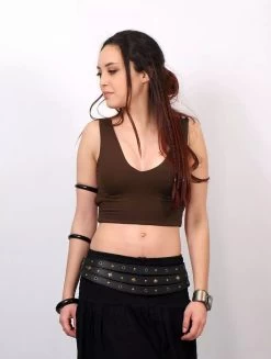 Top Court "Isaï", Marron -Magasin De Vêtements Pour Femmes top court isai marron p image 323823 grande