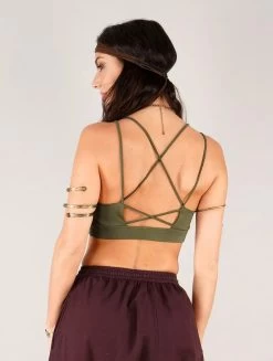 Brassière Crop Top "Wasma", Vert Kaki