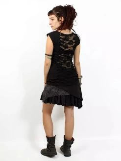 Top Manche Courte Avec Dos En Dentelle "Enlit", Noir 7 Top Manche Courte Avec Dos En Dentelle "Enlit", Noir -Magasin De Vêtements Pour Femmes top enlit noir uni p image 341475 grande