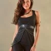 Top Long Asymétrique "Marrakech", Noir