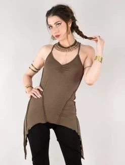 Top Long "Mahila", Marron Beige
