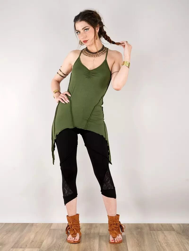 Top Long "Mahila", Vert Kaki 3 Top Long "Mahila", Vert Kaki – Image 3