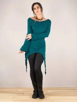 Top Long "Mithun", Bleu Pétrole