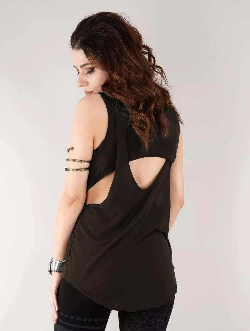 Top Loose Sans Manches "Leigha", Marron Foncé 5 Top Loose Sans Manches "Leigha", Marron Foncé – Image 5