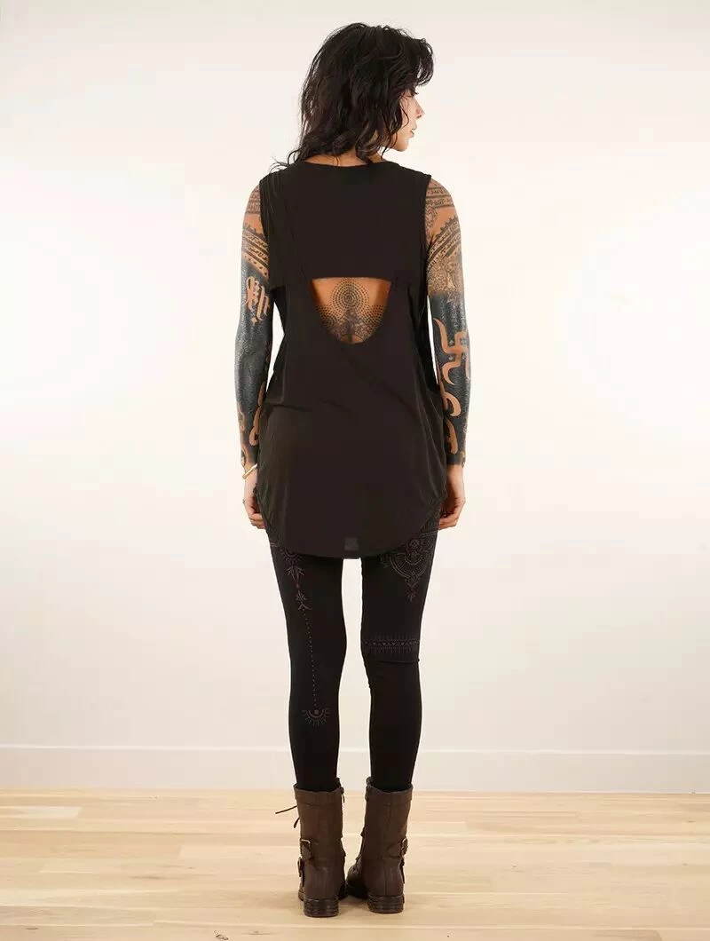 Top Loose Sans Manches "Leigha", Marron Foncé 4 Top Loose Sans Manches "Leigha", Marron Foncé – Image 4