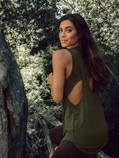 Top Loose Sans Manches "Leigha", Vert Kaki