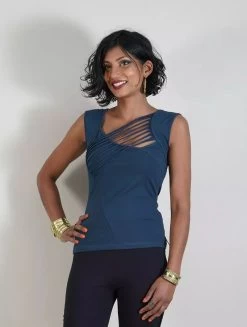Top Manches Courtes "Kalahari", Bleu Pétrole