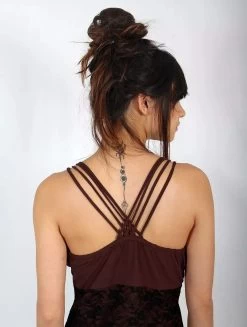 Top "Nytaya", Marron Et Dentelle Noire -Magasin De Vêtements Pour Femmes top nytaya marron et dentelle noire p image 341458 grande