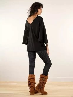 Top Poncho Réversible à Manches 3/4 "Nükäa", Noir 7 Top Poncho Réversible à Manches 3/4 "Nükäa", Noir -Magasin De Vêtements Pour Femmes top poncho a manches 3 4 nukaa noir p image 346011 grande