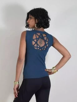 Top Sans Manches "Athena", Bleu Pétrole