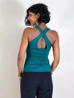 Top Sans Manches "Eneko", Bleu Pétrole