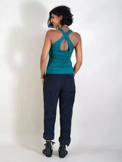 Top Sans Manches "Eneko", Bleu Pétrole -Magasin De Vêtements Pour Femmes top sans manches eneko bleu petrole p image 337822 grande