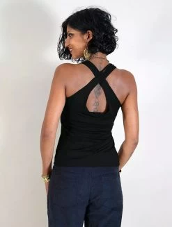 Top Sans Manches "Eneko", Noir