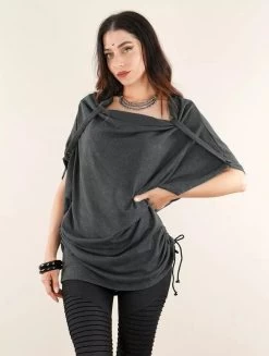 Top Tunique "Mandlu", Gris Anthracite
