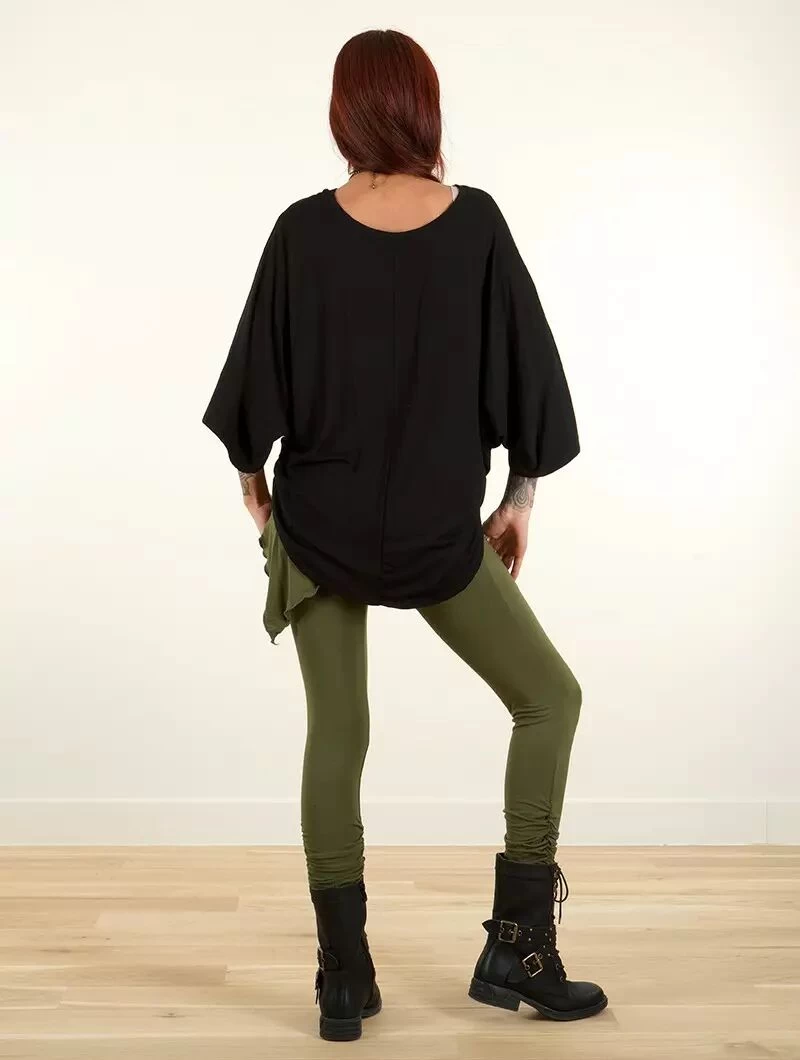 Crop Top à Manches Chauve-souris "Daedra", Noir 2 Crop Top à Manches Chauve-souris "Daedra", Noir – Image 2