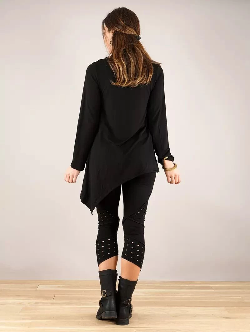 Tunique Asymétrique En Mailles à Manches Longues "Isao", Noir 3 Tunique Asymétrique En Mailles à Manches Longues "Isao", Noir – Image 3