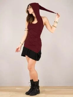 Tunique Capuche Lutin "Ranoy", Bordeaux -Magasin De Vêtements Pour Femmes tunique capuche lutin ranoy bordeaux p image 336762 grande