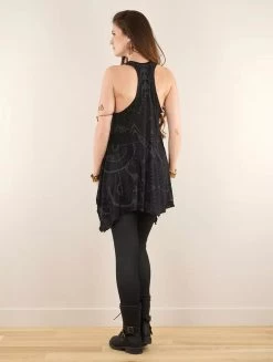 Tunique évasée Imprimée "Luinil Africa", Gris Foncé -Magasin De Vêtements Pour Femmes tunique evasee imprimee luinil africa gris fonce p image 348714 grande