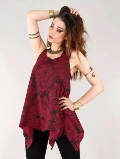 Tunique évasée Imprimée "Luinil Africa", Bordeaux