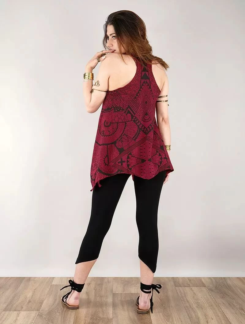 Tunique évasée Imprimée "Luinil Africa", Bordeaux 2 Tunique évasée Imprimée "Luinil Africa", Bordeaux – Image 2