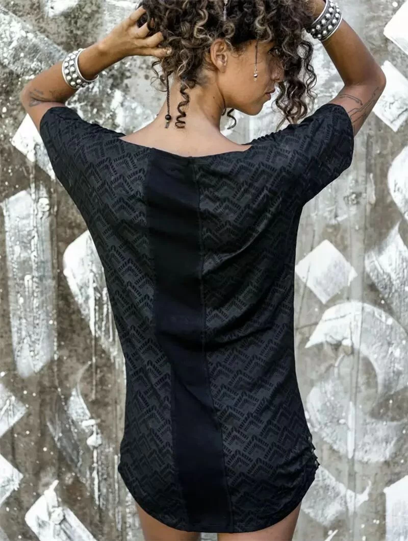 Tunique Imprimée "VooDoo Longma", Noir 2 Tunique Imprimée "VooDoo Longma", Noir – Image 2