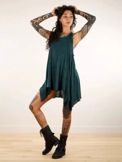 Tunique évasée Imprimée "Luinil Peafowl", Bleu Pétrole -Magasin De Vêtements Pour Femmes tunique luinil peafowl bleu petrole p image 342434 grande