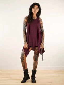 Tunique évasée Imprimée "Luinil Peafowl", Bordeaux -Magasin De Vêtements Pour Femmes tunique luinil peafowl bordeaux p image 342446 grande