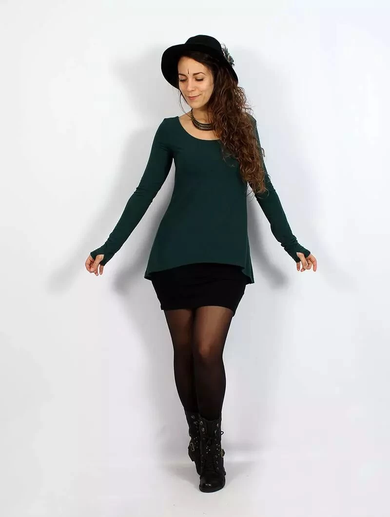 Tunique Manches Longues "Noäa", Bleu Pétrole 4 Tunique Manches Longues "Noäa", Bleu Pétrole – Image 4